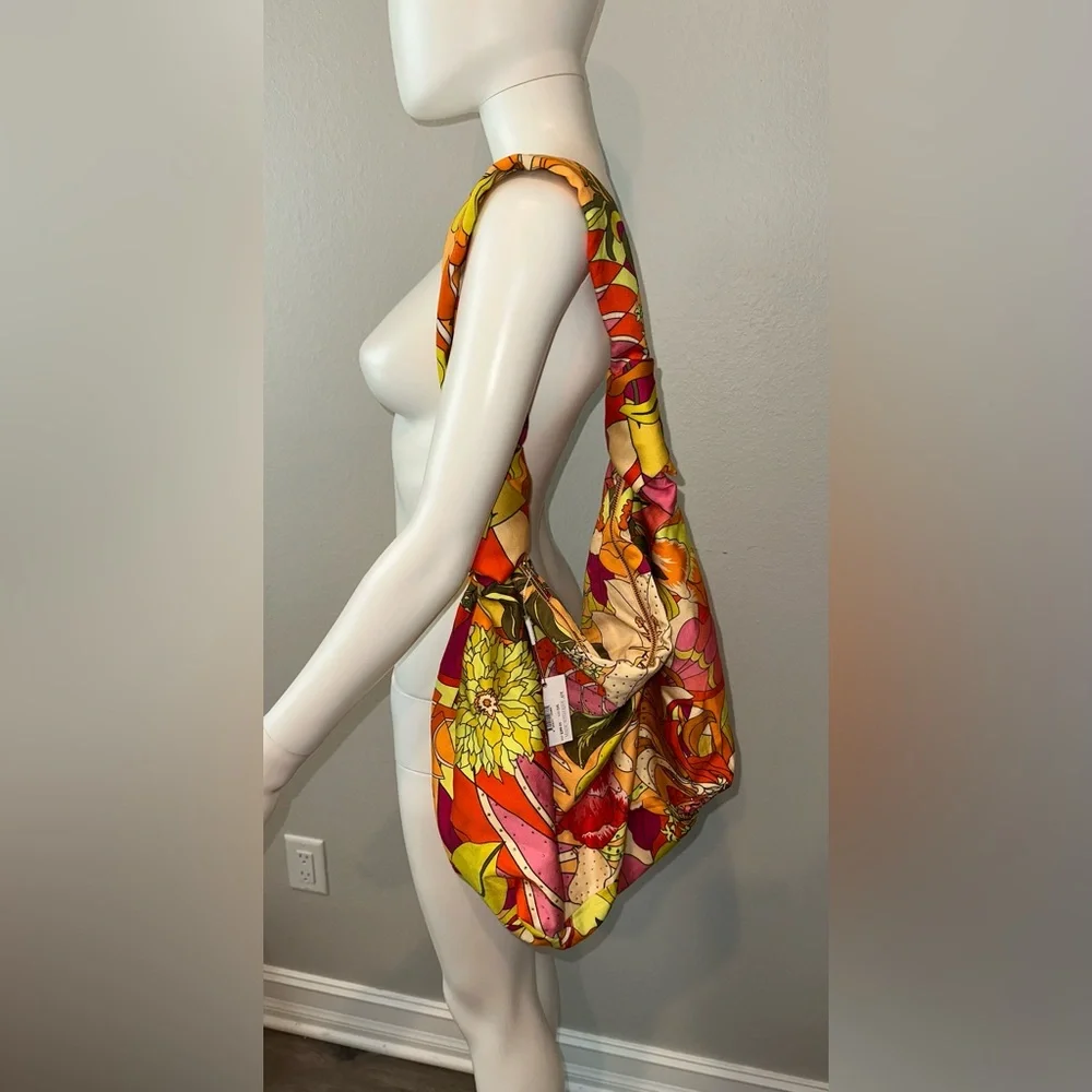 CAMILLA “Flower Child Society” 60s psychedelic print slouch large beach bag